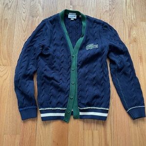 Lacoste Cable knit cardigan sweater